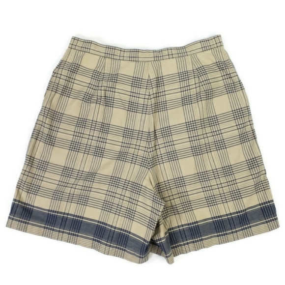 Vintage 90's Liz Claiborne LizWear Blue Khaki Plaid Wrap Skorts Womens 14 - Picture 8 of 12